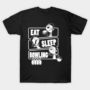 Eat Sleep Bowling - Bowling Ball Pins Gift print T-Shirt